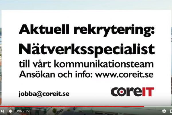 CoreIT Rekryterar Nätverksspecialist